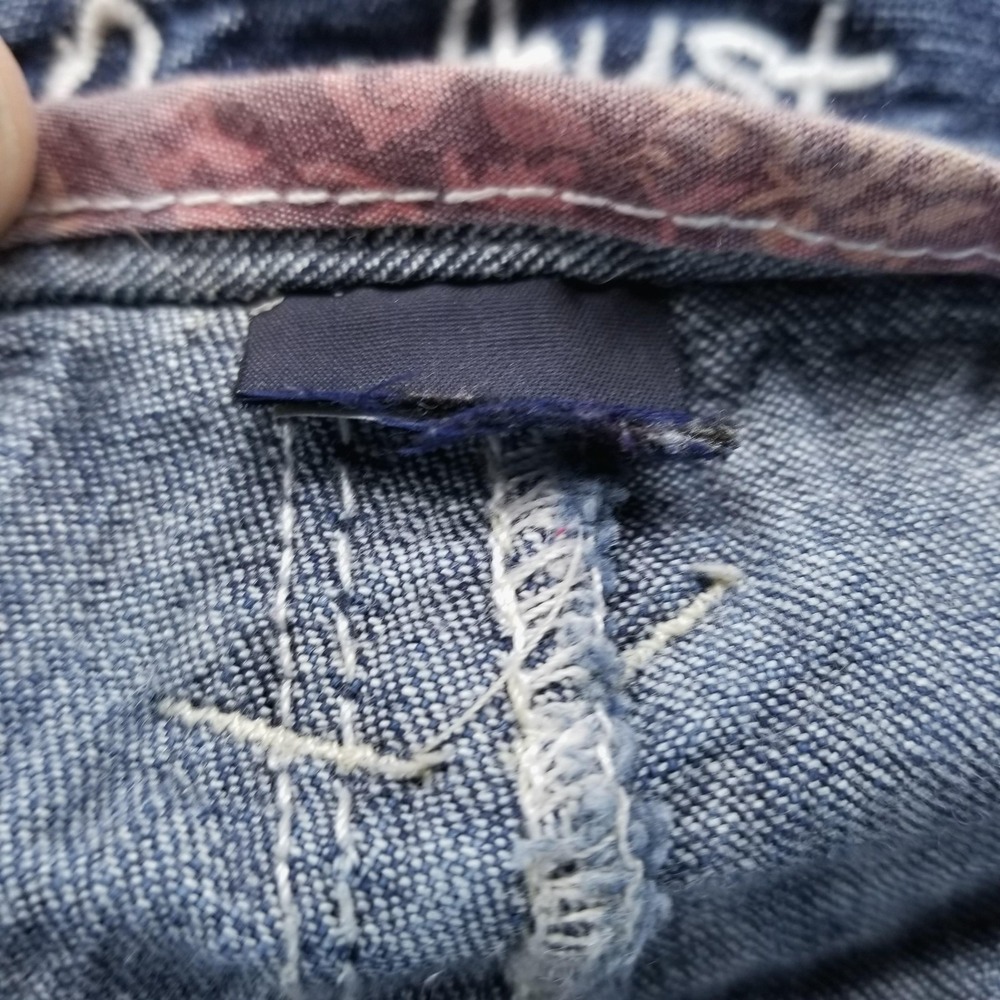 Amethyst Jeans Womes 16 Blue Straight Low Rise Embroidered Flap Pockets - Picture 5 of 10